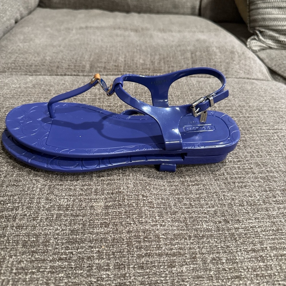 Coach Blue Sandals with Gold Details - Picture 5 of 5